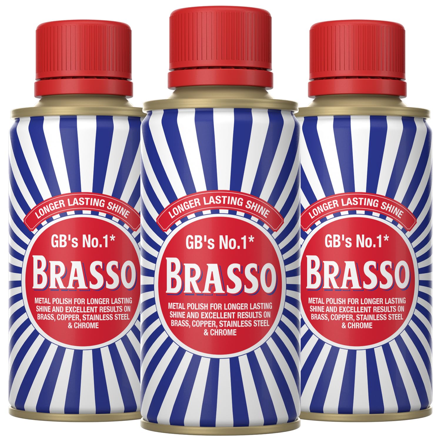 3 x 175ml Longer Lasting Shine Polish Brass Metal Cleaner