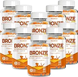 Kit Combo 10 Bronze Skin Betacaroteno + Vitamina C Atacado 600 Cápsulas Natunéctar