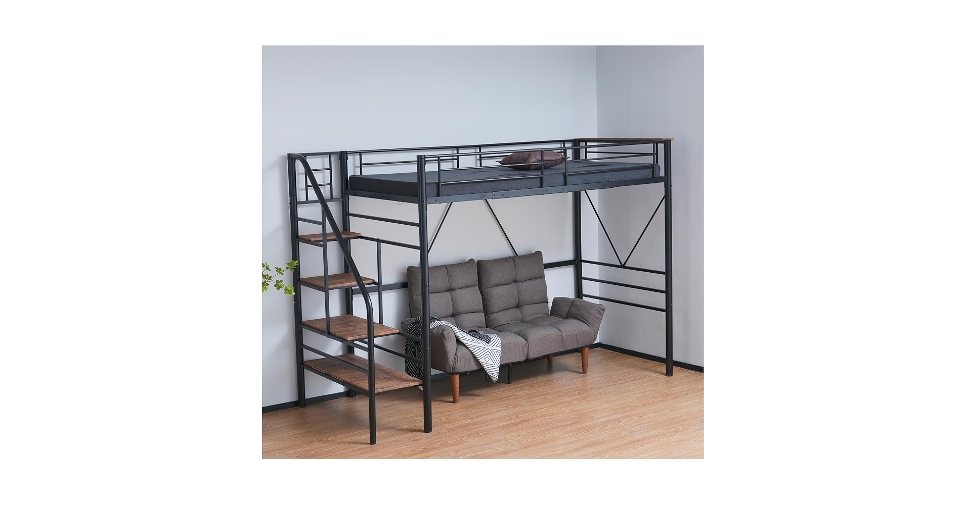 Amazon｜HXCQYGLロフトベッド シングル 大人用 ハイタイプ