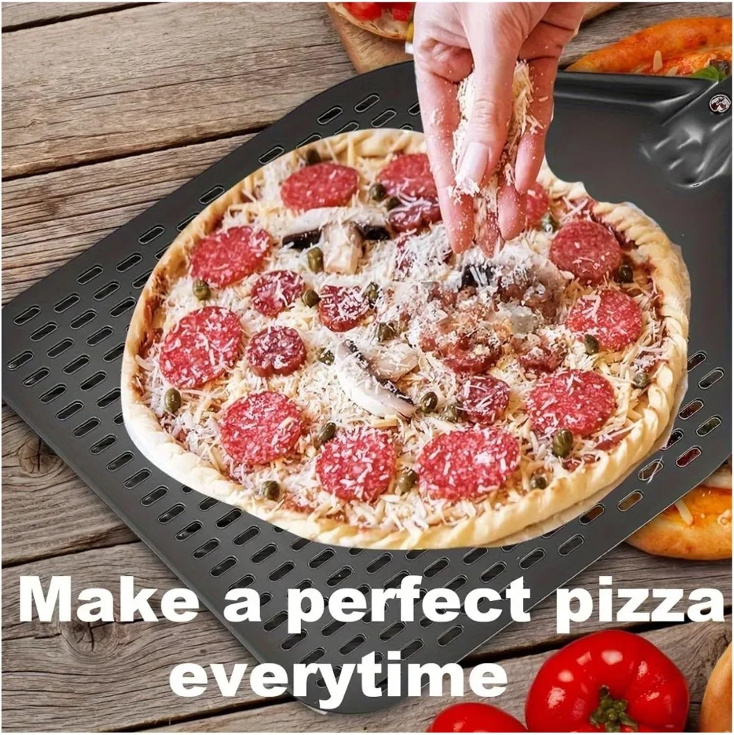 1Pcs Stainless Steel Pizza Peel Perforated Non Slip Professional Oven Tool For Restaurant Home Kitchen Accessories​(7 inch)