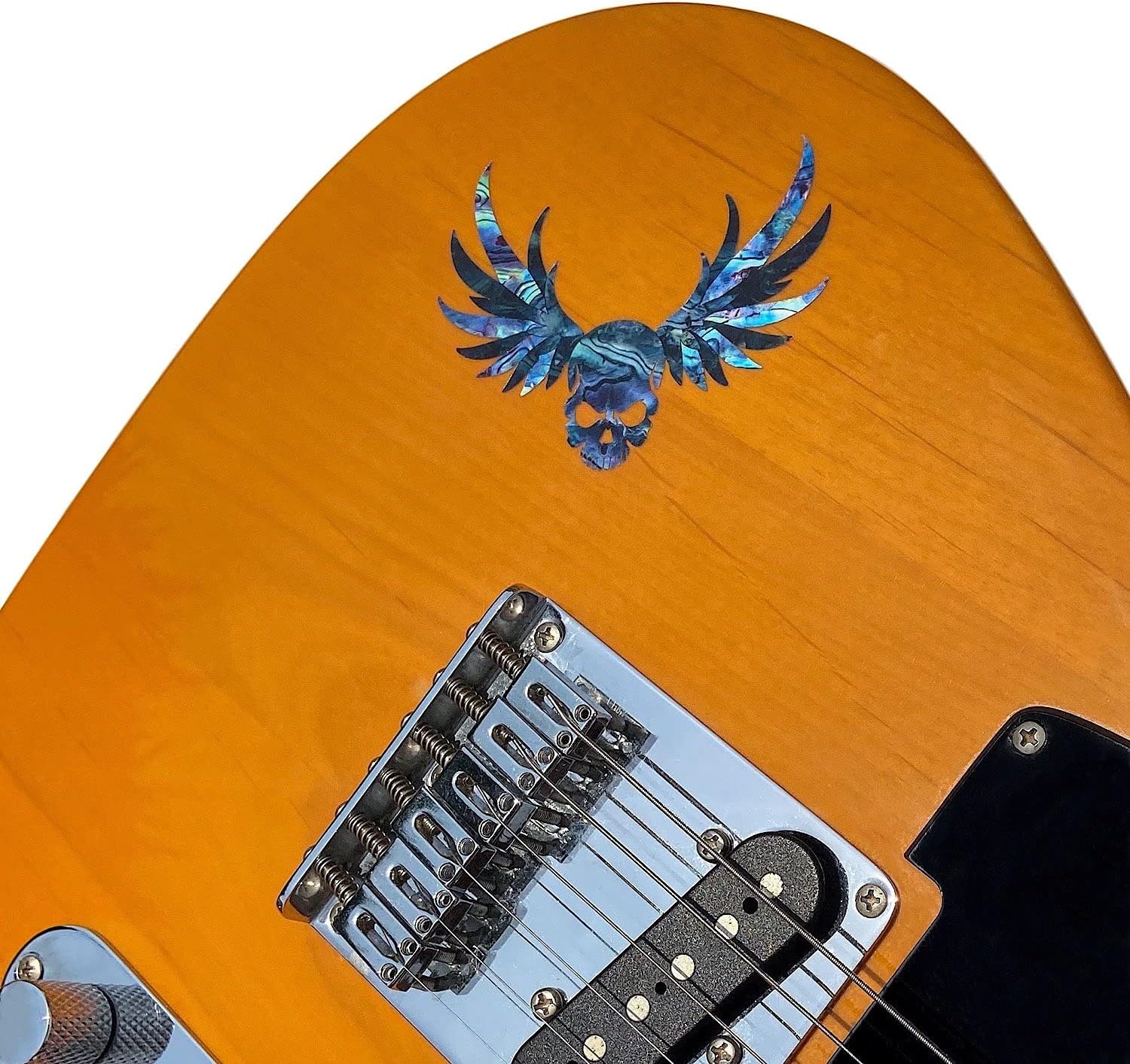 Inlaystickers for Guitars & Bass - Winged Skull - Black Pearl, B-137WS-BP image 3