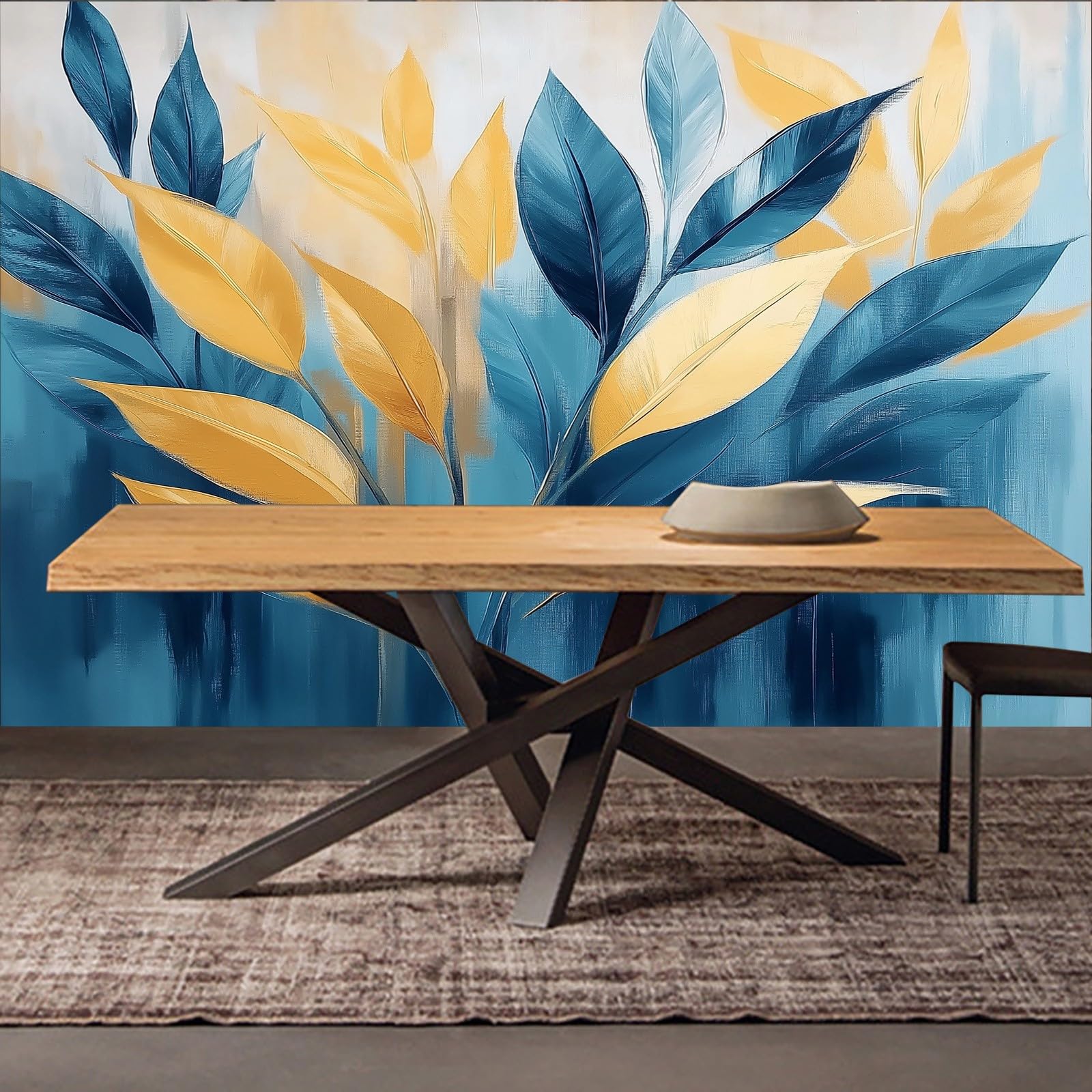 Tapeta ścienna, abstrakcyjny obraz, liście roślin, tapeta ścienna, liście roślin, tapeta ścienna, 400 x 280 cm (szer. x wys.), dekoracja ścienna, tapeta ścienna, dekoracja ścienna, tapeta ścienna