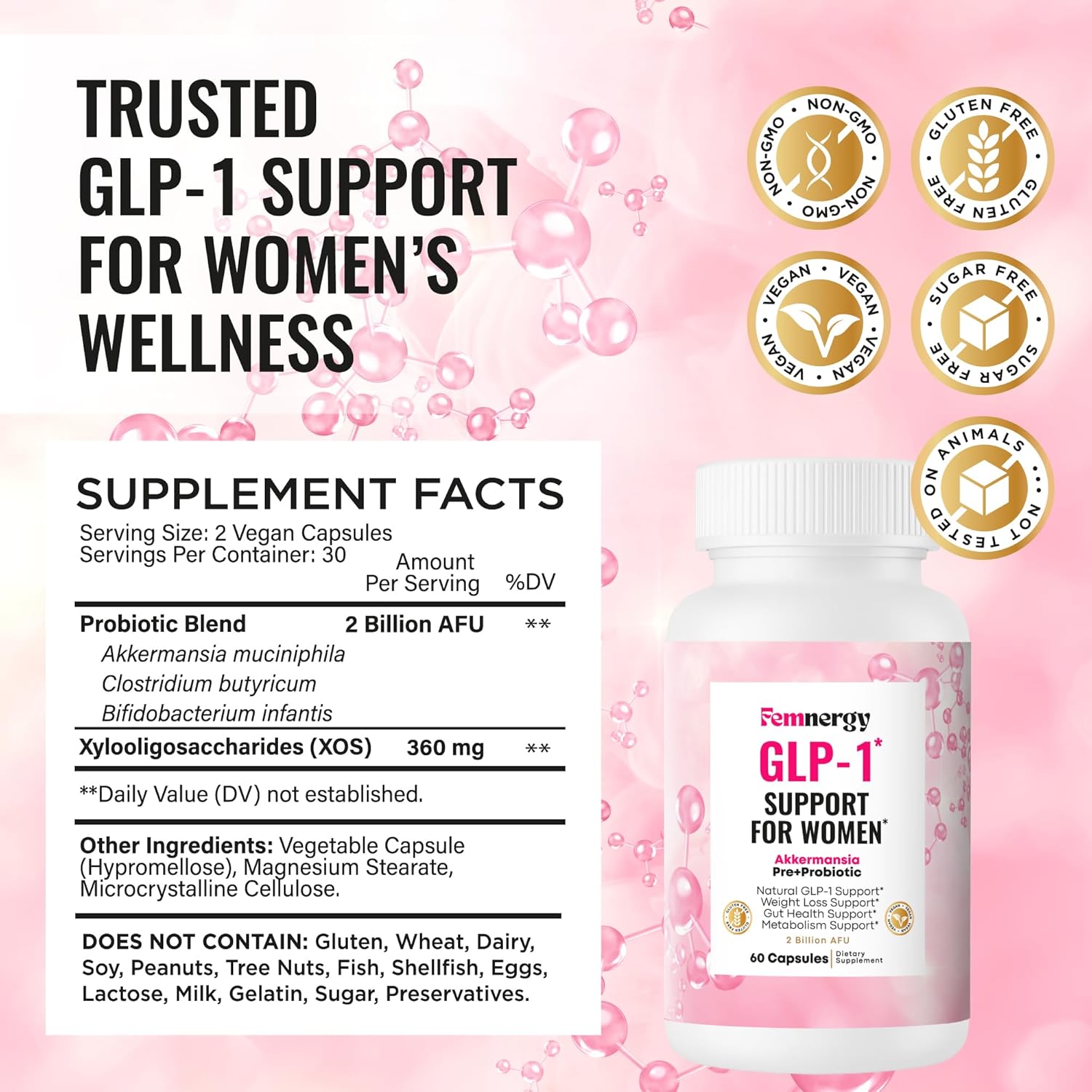 Glp-1 Weight Loss Probiotic Supplement For Women - Natural A...