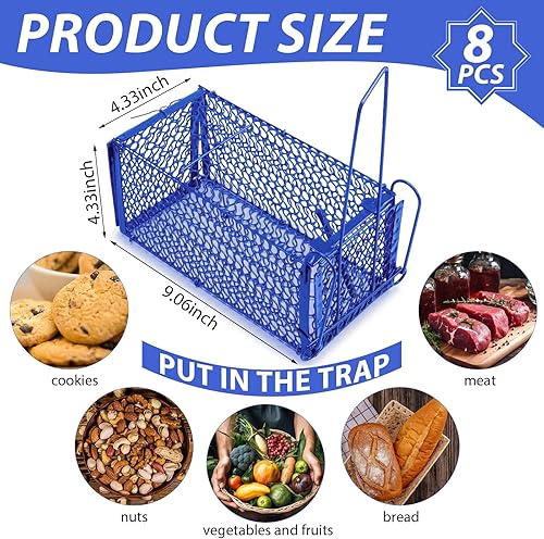 Miniatura 2 de Qualirey 8 piezas de trampa para ratas, trampa para ardillas y roedores plegable para animales pequeños, voles, hámsters, para atrapar y liberar