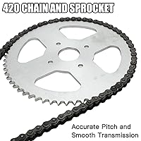 Vista 7 de YOXUFA Piñón de 60 dientes con 420 cadenas 90 eslabones de repuesto para Coleman Mini Bike CT200U BT200X CT200U-EX Baja Warrior Trailmaster MB165