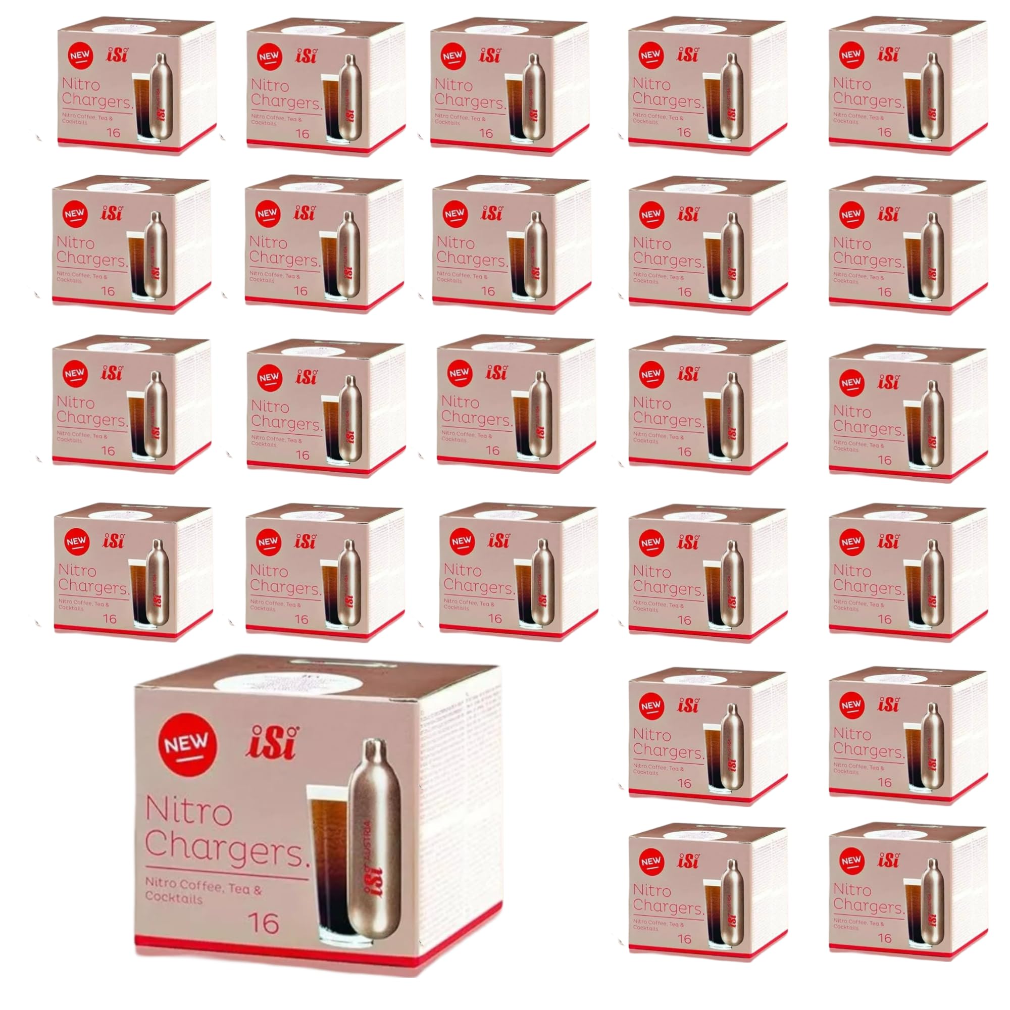 iSi Nitro Whip Chargers - Compatible with Dispensers for Fresh Whipped Cream, Desserts, Coffee Creations - Whipped Cream Chargers with 2.4g N2O - Durable Steel Nitro Whip Chargers (384-Pieces)