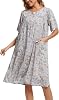 COSUNIONY House Dresses for Women Cotton Short Sleeve House Coat Buttons Down Dusters Robe with Pockets S-XXL