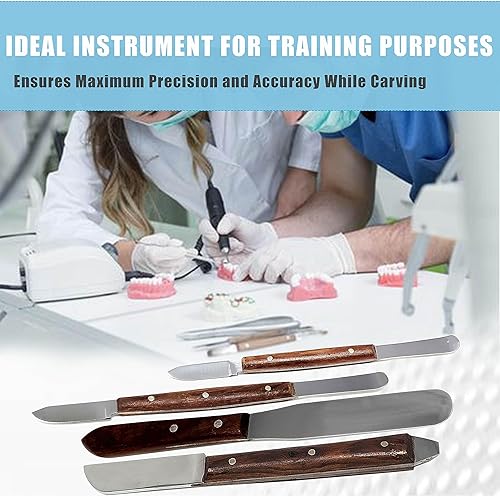 Miniatura 6 de Fahenstock Dental - Cuchillo grande y pequeño, espátula para alineación de yeso y cuchillo, instrumentos de restauración de laboratorio, 4 piezas,
