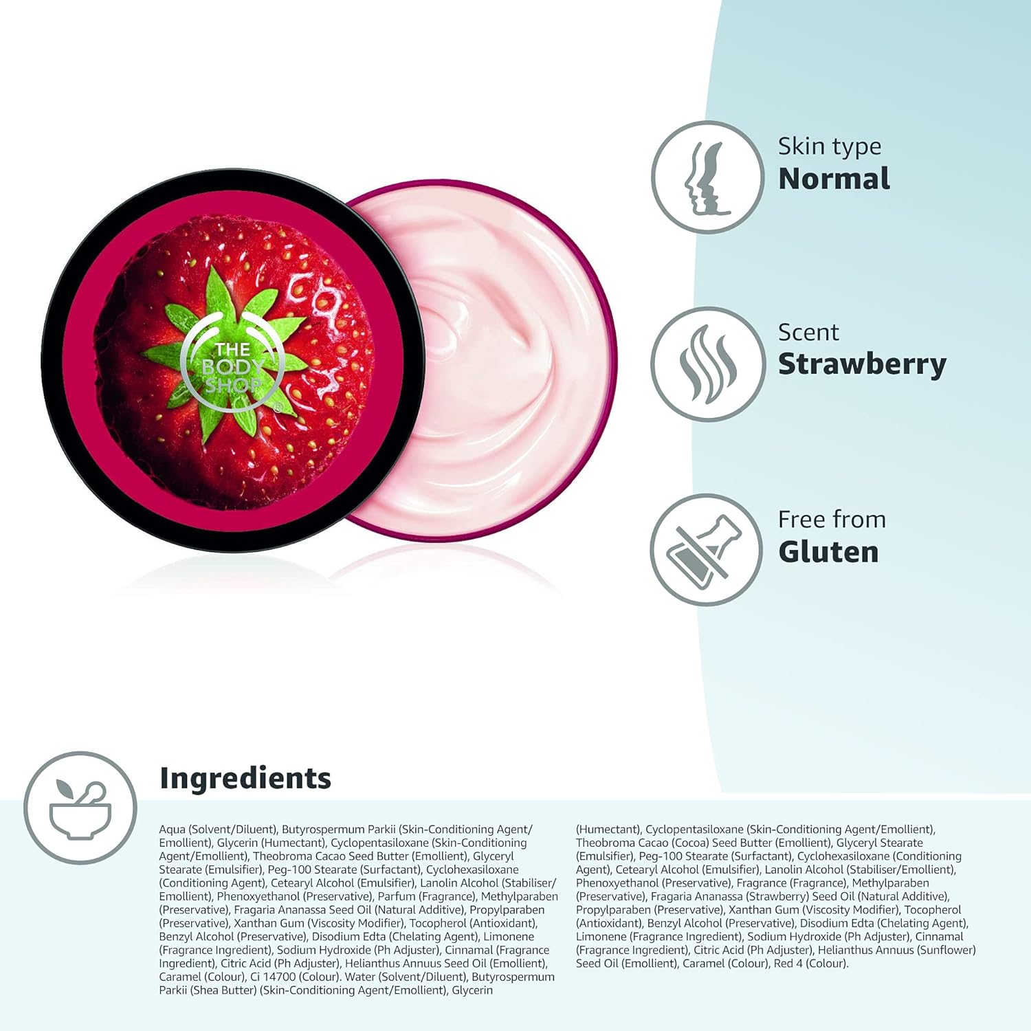 The Body Shop Strawberry Softening Body Butter, 200ml : Beauty & Personal Care