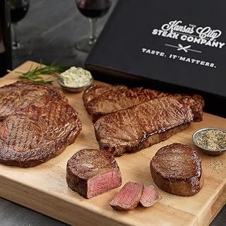 Kansas City Steak Co Classic Steak Sizzler: 2 Filet Mignon, 2 KC Strips, 2 Ribeyes - Aged 28 Days, Restaurant-Quality Gift