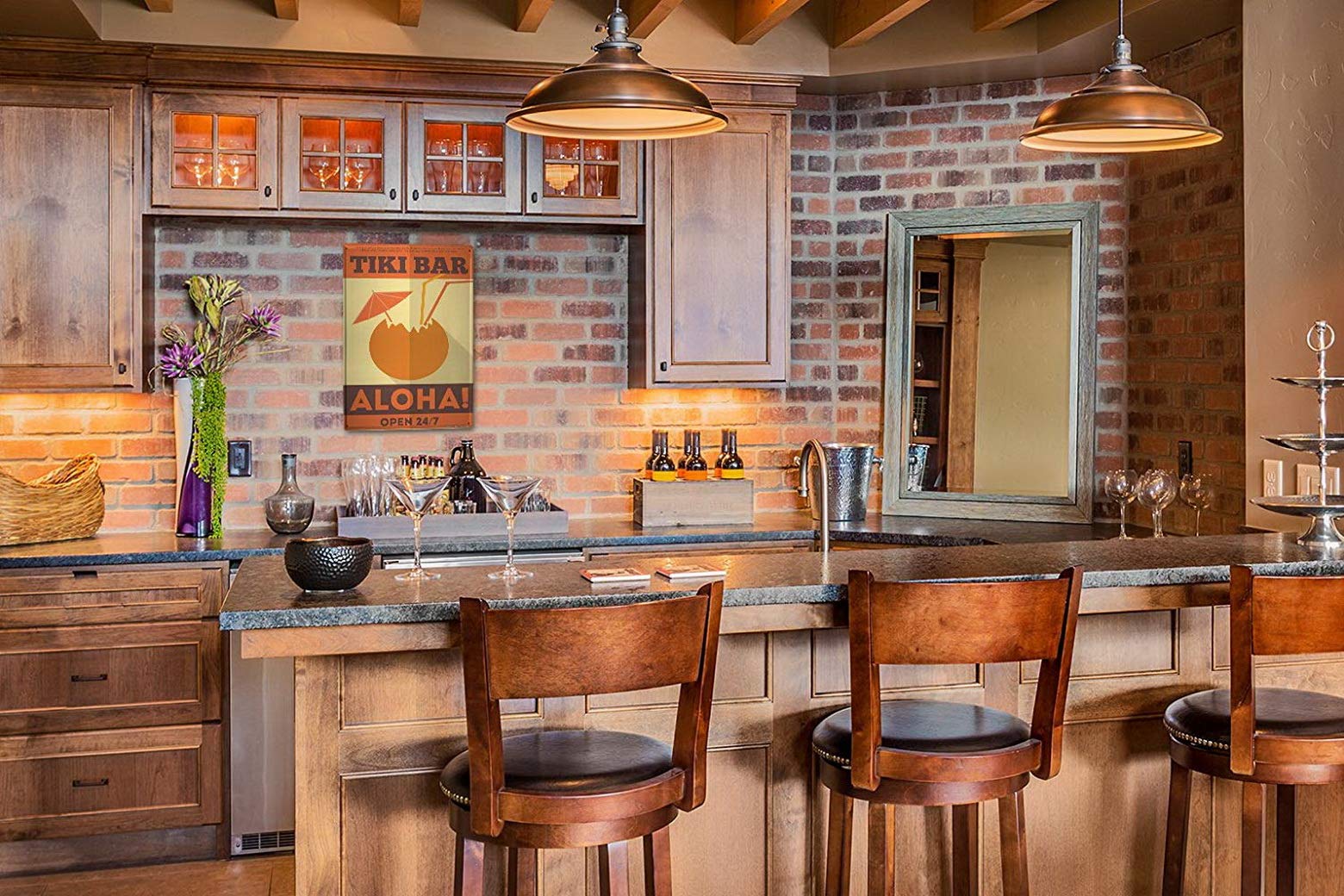 Amazon.co.jp: なまけ者雑貨屋 Alcohol TikiBar Kitchen ブリキ看板