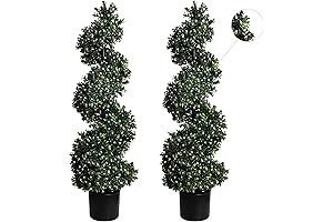 momoplant White-Fruit 35 Inch Artificial Spiral Trees for Outside