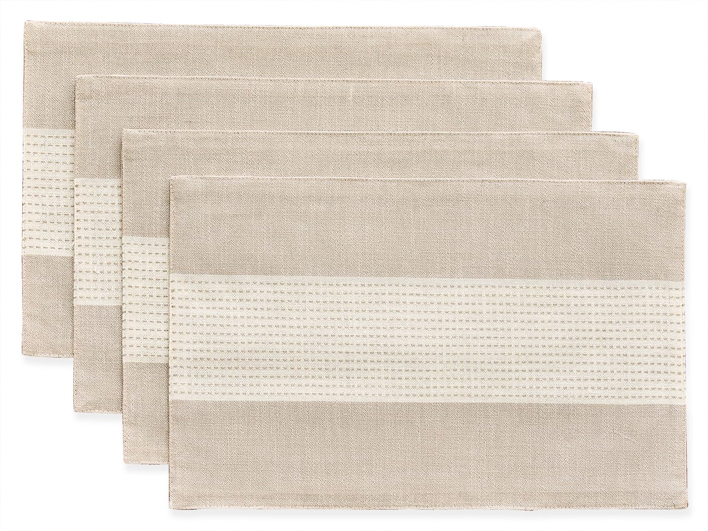 Wracra Cotton Linen Light Coffee Placemats Set of 4, Place Mats for Table 4