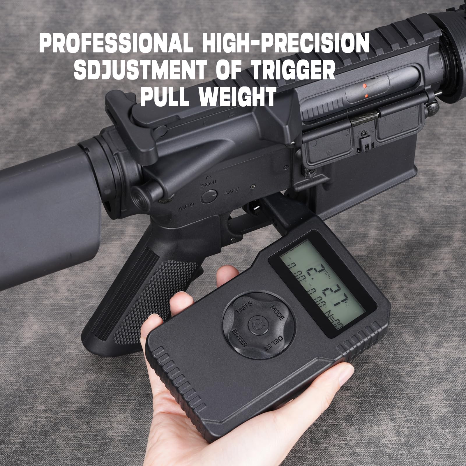 BOOSTEADY Misuratore di Trazione Digitale Professionale con Incrementi di 0,1 oz e Display LCD, Letture Accurate da 0 a 12 Libbre, Misuratore di Scala di Trazione del Grilletto del Sensore Militare