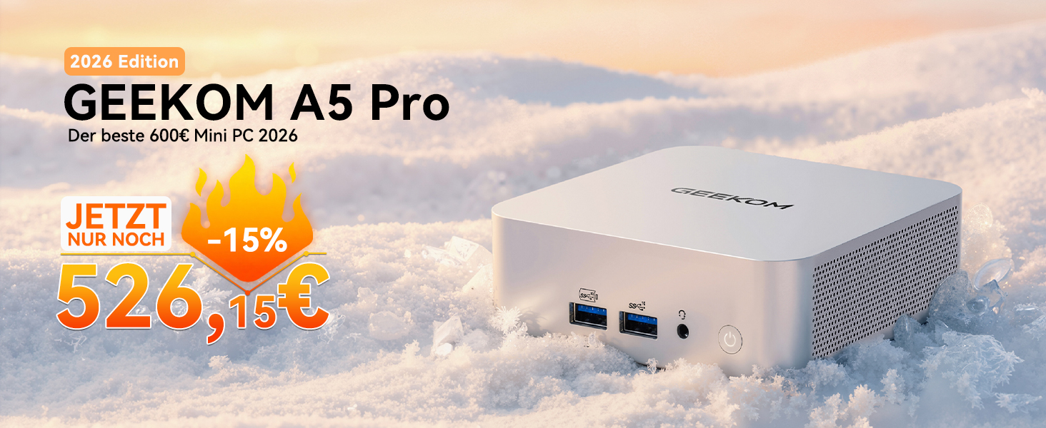 GEEKOM A5 Pro 2026 Edition / 16GB＋1TB GEEKOM A5 Pro 2026 Mini PC | Ryzen 5 7530U, 16GB, 1TB SSD
