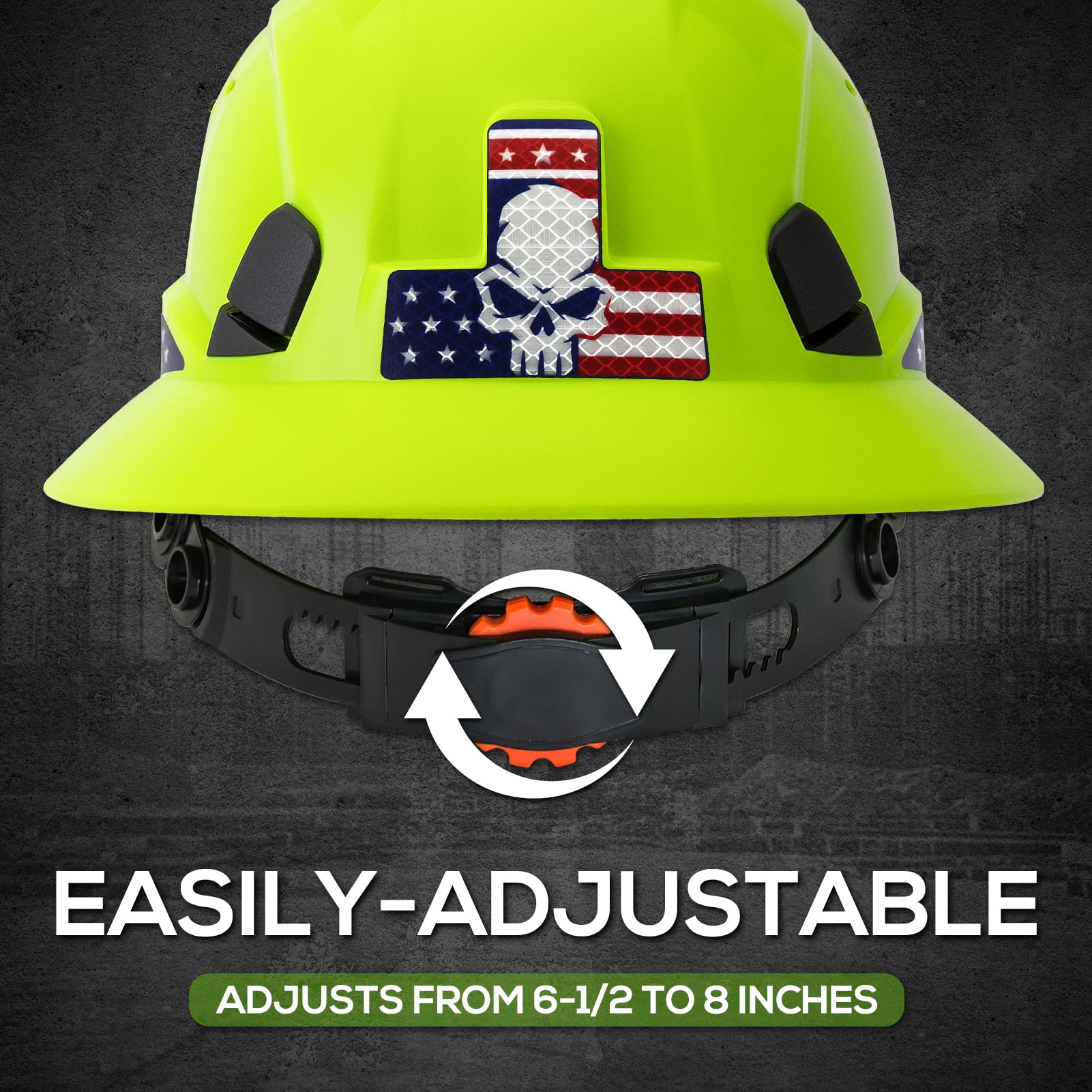 Casco de ala completa aprobado por OSHA, ala completa, suspensión de trinquete de 4 puntos, casco de seguridad para hombres y mujeres, ANSI Z89.1