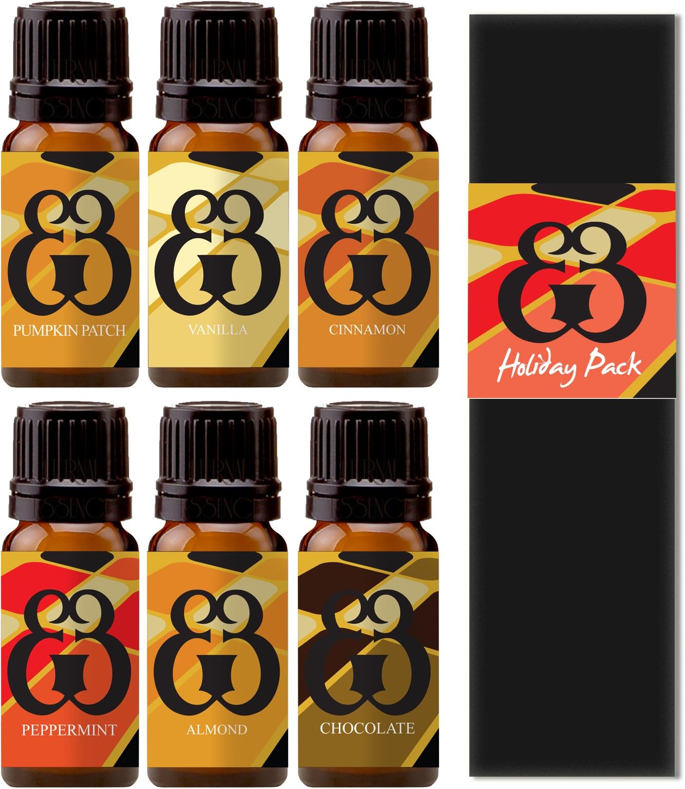 Roma Dior - Holiday 6 Pack - Pumpkin Patch - Chocolate - Vanilla - Almond - Cinnamon - Peppermint - Fragrance Oil - 10ml