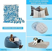 Vista 6 de Relleno de espuma viscoelástica con gel triturado de 15 LBS, cómodo y suave relleno para silla de puf, relleno de espuma viscoelástica para almohada