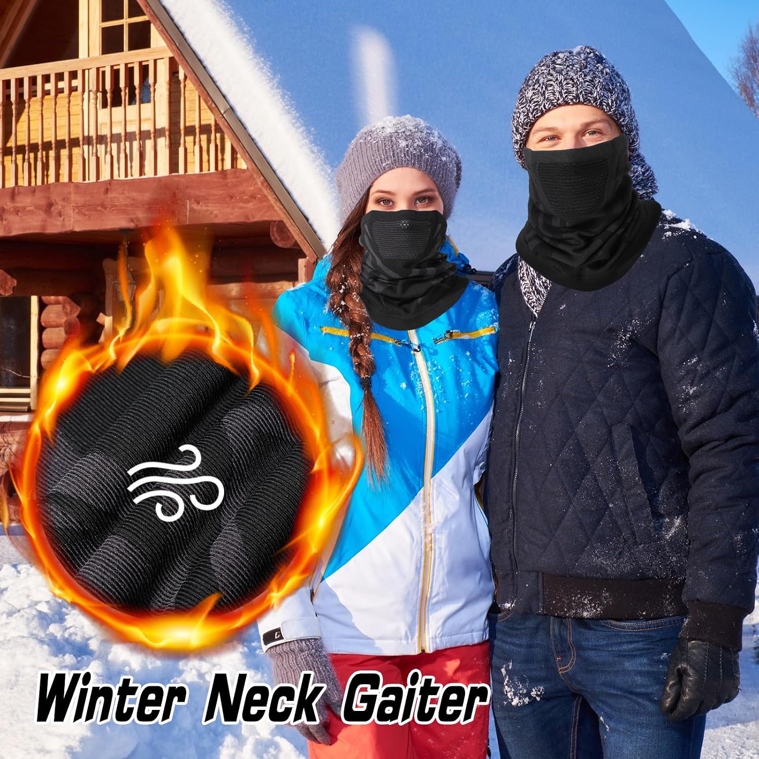 4 Pcs Winter Neck Gaiter Warmer for Men Breathable Face Mask Fleece Windproof Balaclava Scarf for Cold Weather