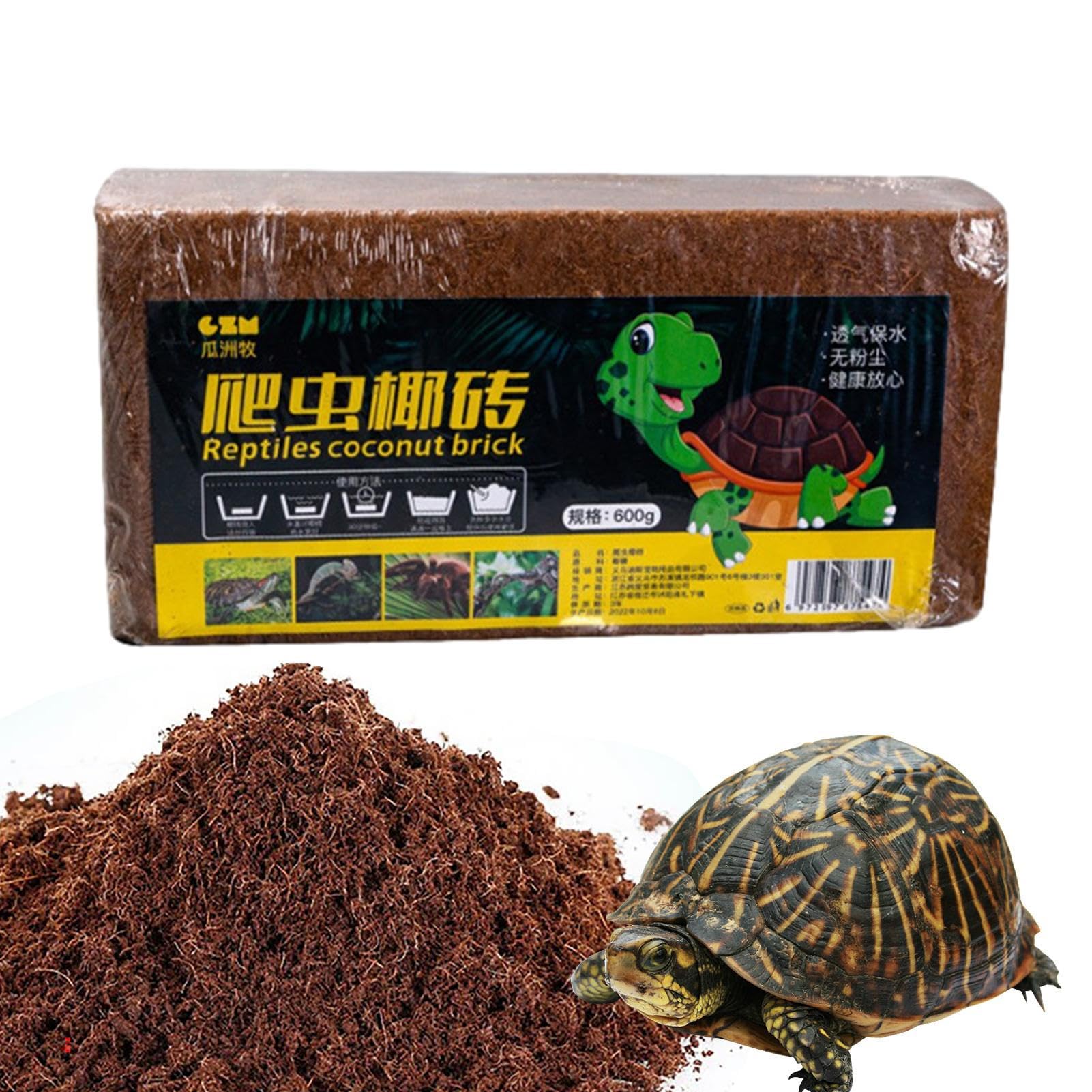 PW TOOLS Coconut Fiber Substrate - Coconut Husk Bedding Cocofiber Substrate,Moisturizing Tortoise Habitat Accessories for Snakes, Burrowing Animals, Tortoise, Reptile, Hermit Crabs