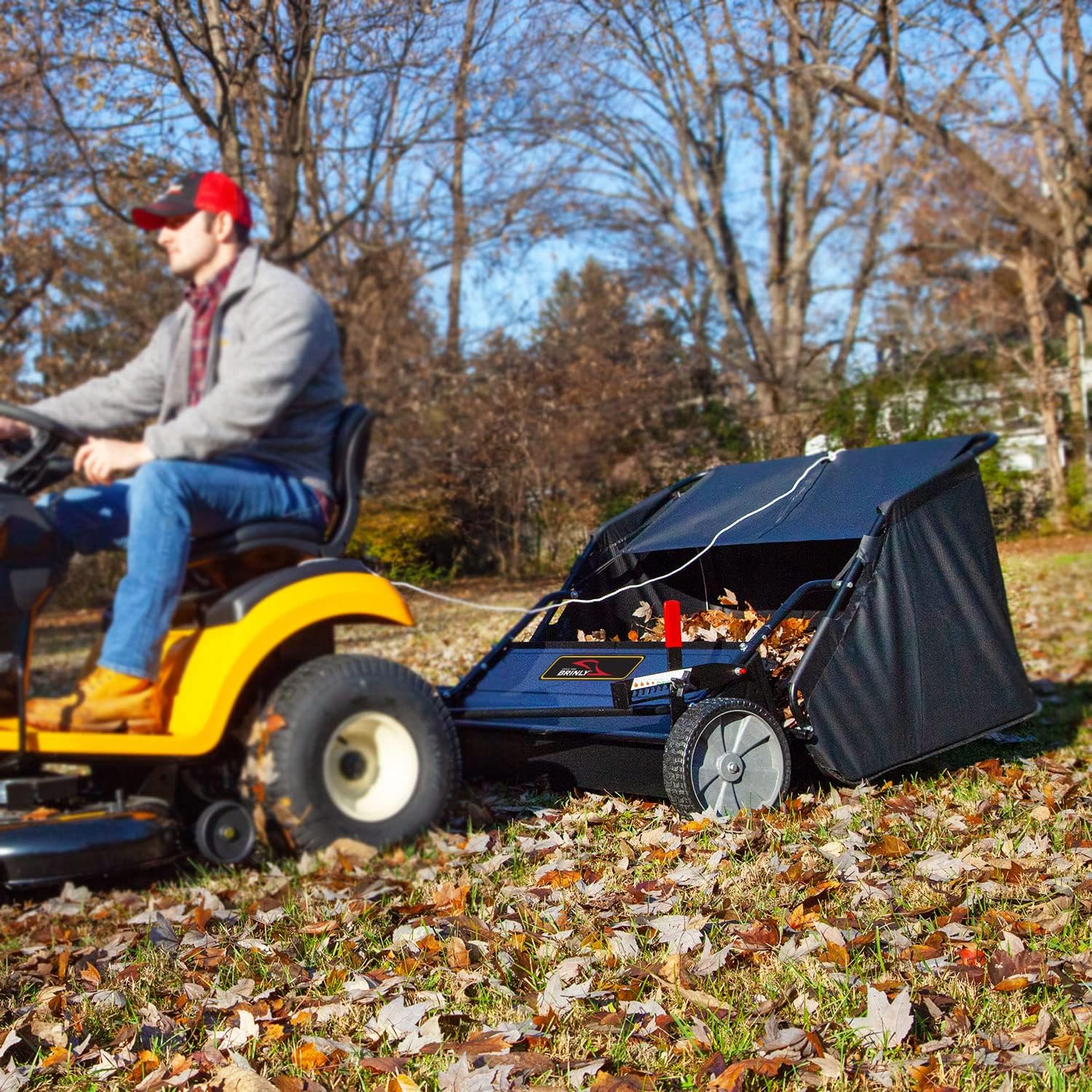 Brinly STS427LXHA 42″ TowBehind Lawn Sweeper with Universal Hitch