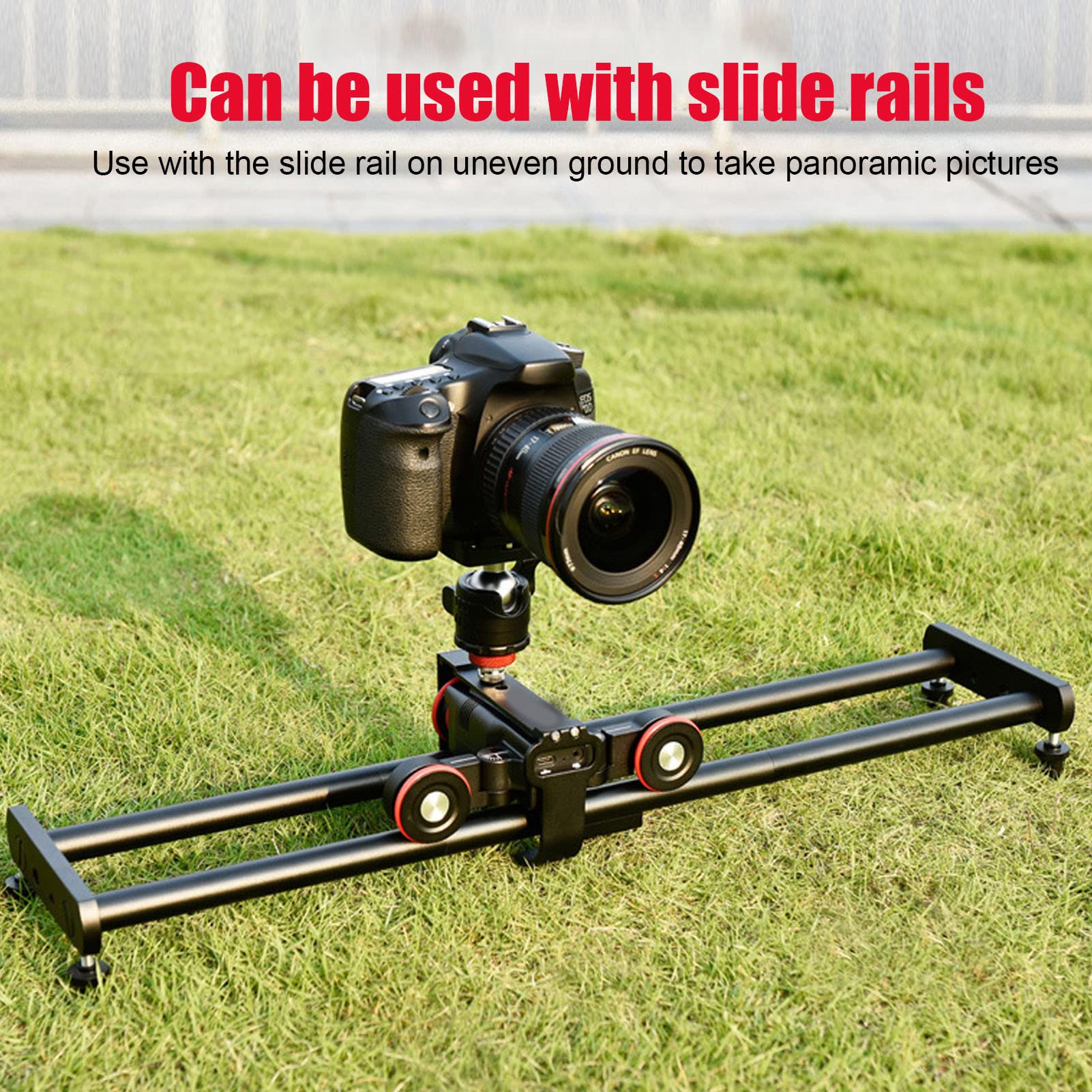 Yunseity 3 Ruote Camera Slider, App Telecomando Motorizzato Camera Video Slider, Time Lapse Slider, Compatibile con Fotocamera DSLR, Videocamera, Telefono