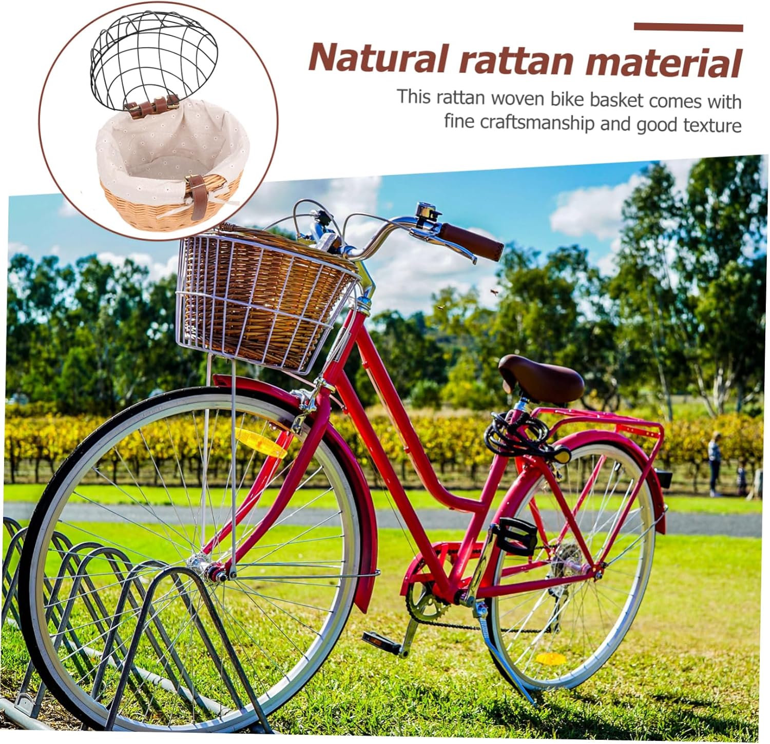 SUPVOX PET Bike Basket Wire Frame Removable Front Carrier Bag for Dogs and Cats Sturdy Mesh Design Easy Installation for Cycling Adventures