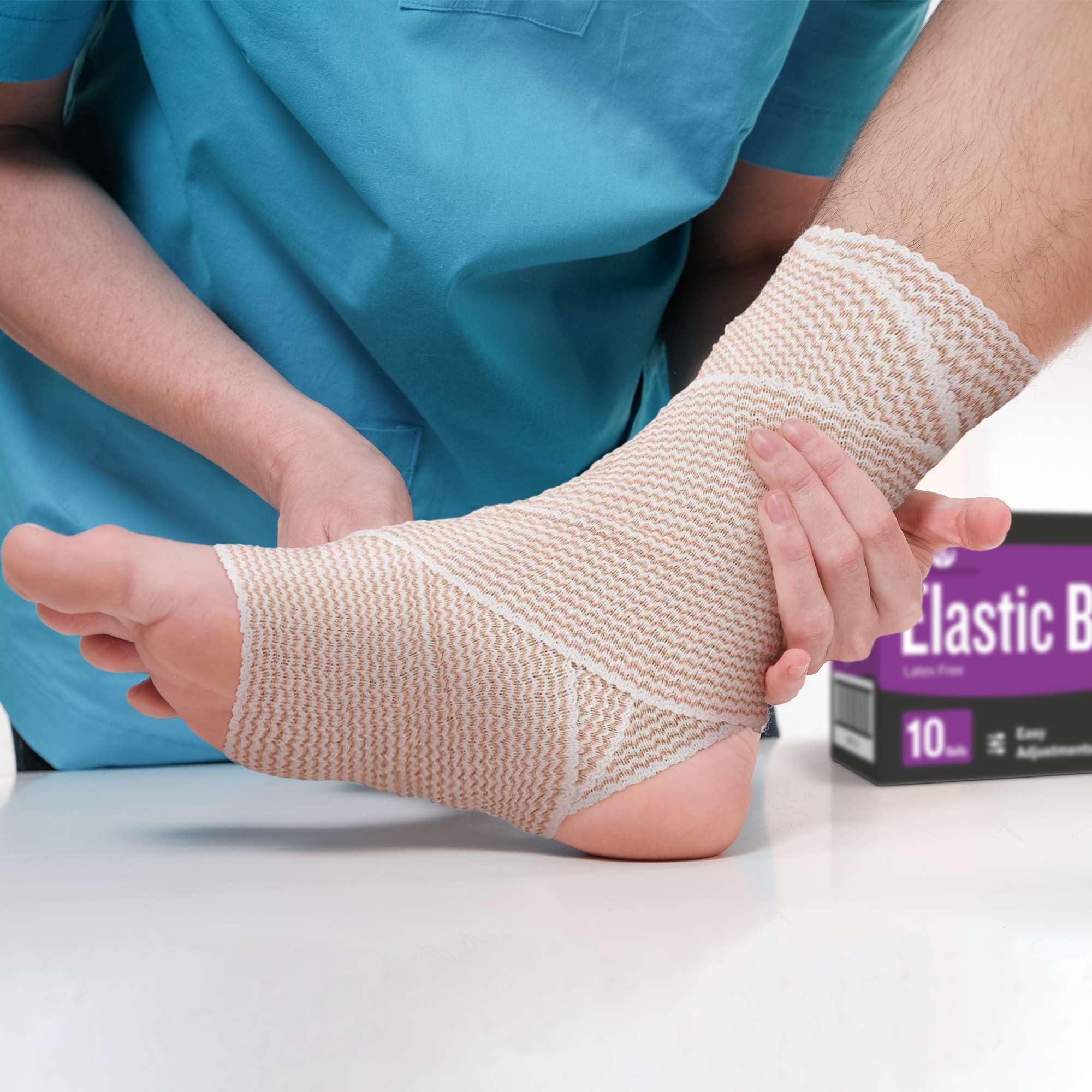 4 Inch Elastic Bandage with Self Closure - Box of 10 Elastic Bandage Wrap for Sprains, Broken Limbs, Splints, and More - Reusable Bandage Wrap — Amazon image 6