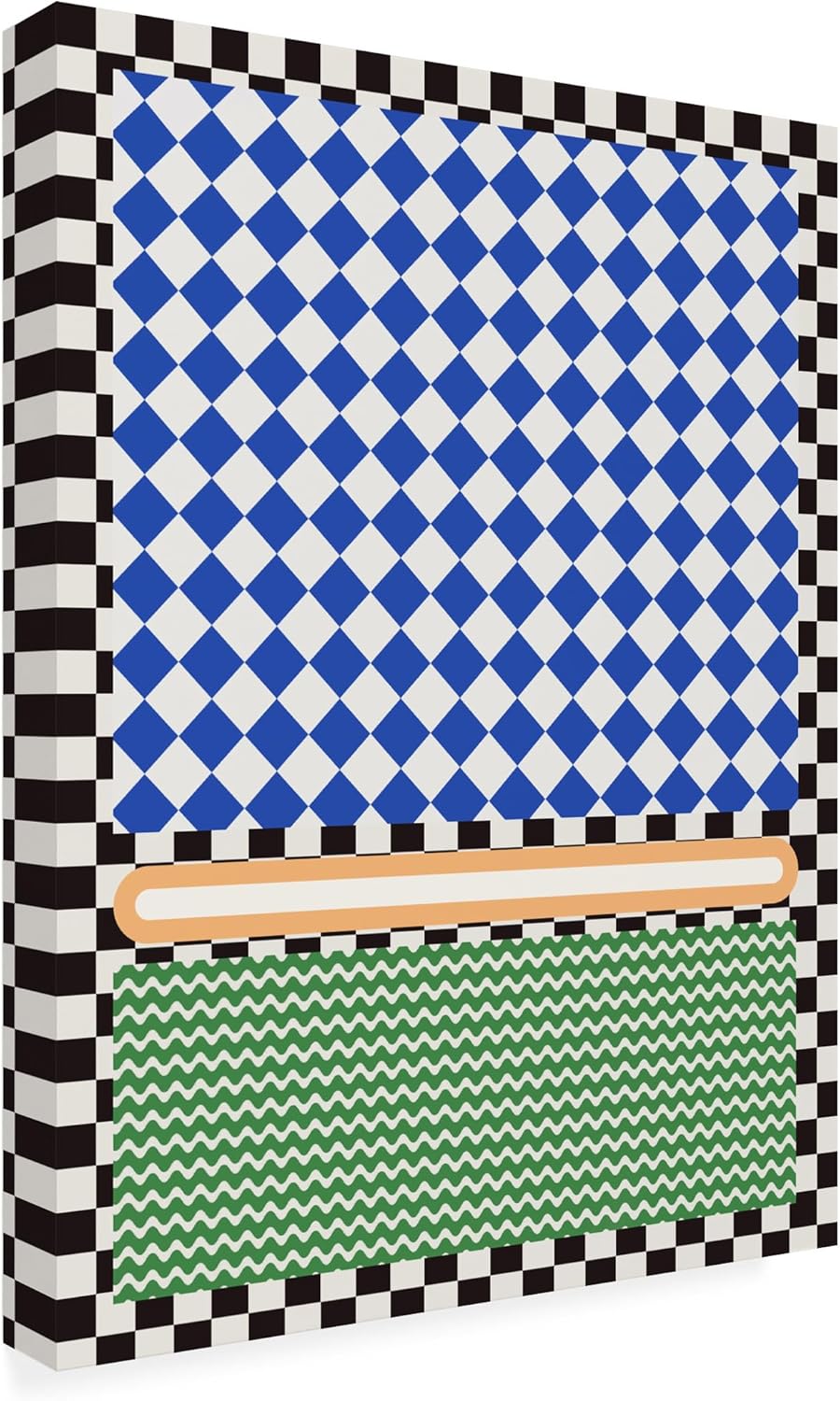 Trademark Fine Art Outdoor Canvas Art - Little Dean 'Checkered rothko inspirration' Wall Art for Outdoor Spaces, Patios, or Gardens
