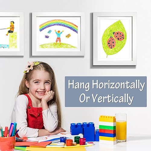 Miniatura 6 de LaVie Home Marco de arte infantil de 10 x 12.5 pulgadas, 1 paquete de marco de arte blanco para obras de arte de niños intercambiables, muestra 8.5