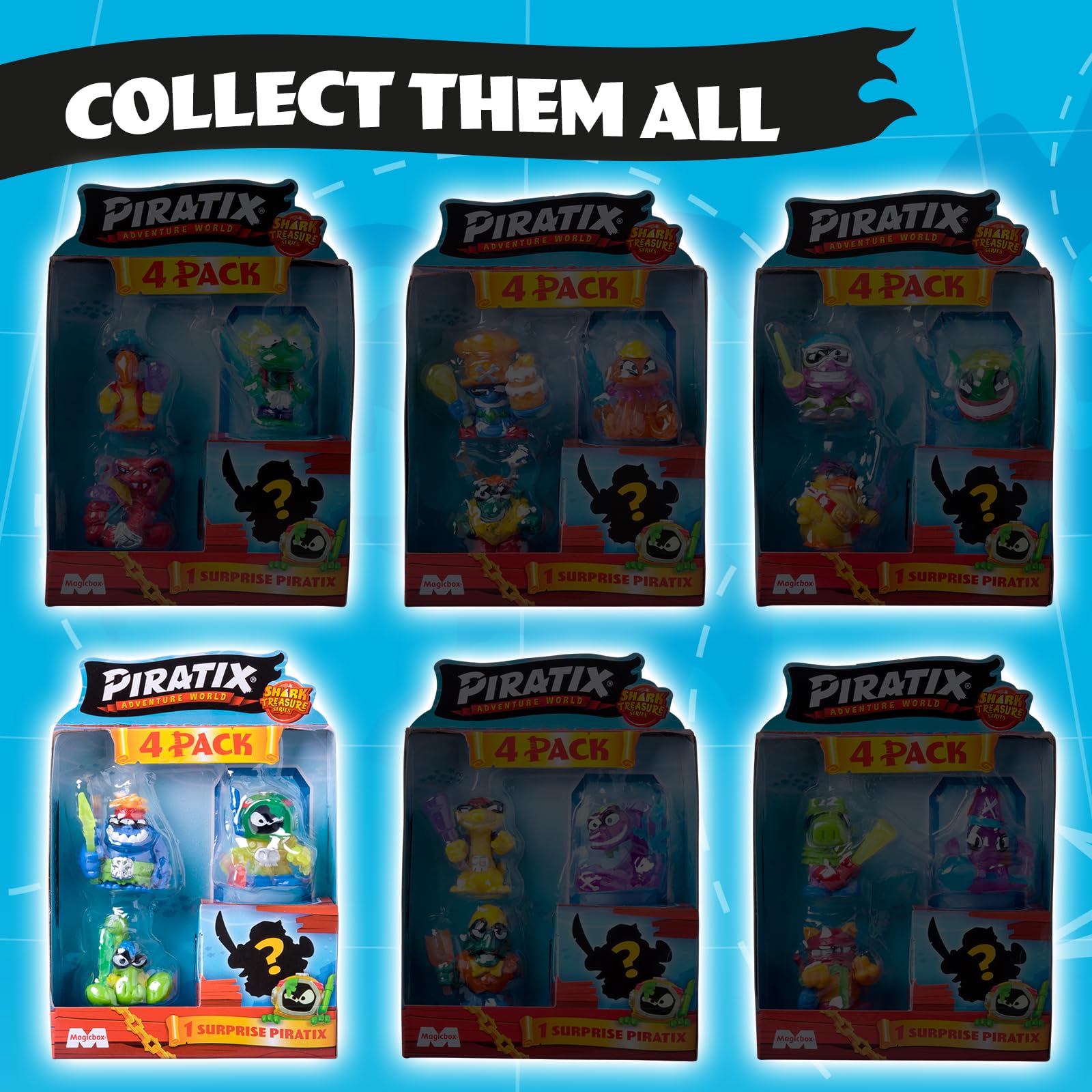 Amazon.com: PIRATIX ADVENTURE WORLD Shark Treasure Series, Set of