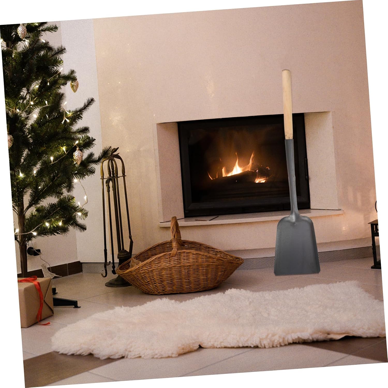 2pcs Multi-Function Metal Ash Shovel Lightweight Soil Spade for Fireplace Cleaning and Kitchen Coals Portable Black Iron Shovels for Home and Party Use