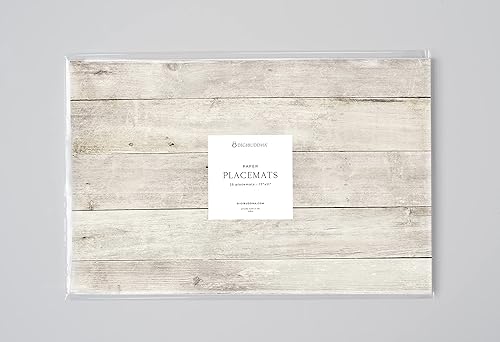 Miniatura 3 de DIGIBUDDHA Manteles individuales con aspecto de madera lavada blanca, estilo bohemio, estilo shabby chic, moderno, casa de campo, de 17 x 11