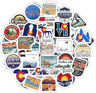 BulbaCraft 100Pcs Colorado Stickers for Water Bottle and Laptop - Colorado Party Favors & Decorations, Waterproof Vinyl Decals, State Pride and Icon Stickers, Gifts for Women & Men
