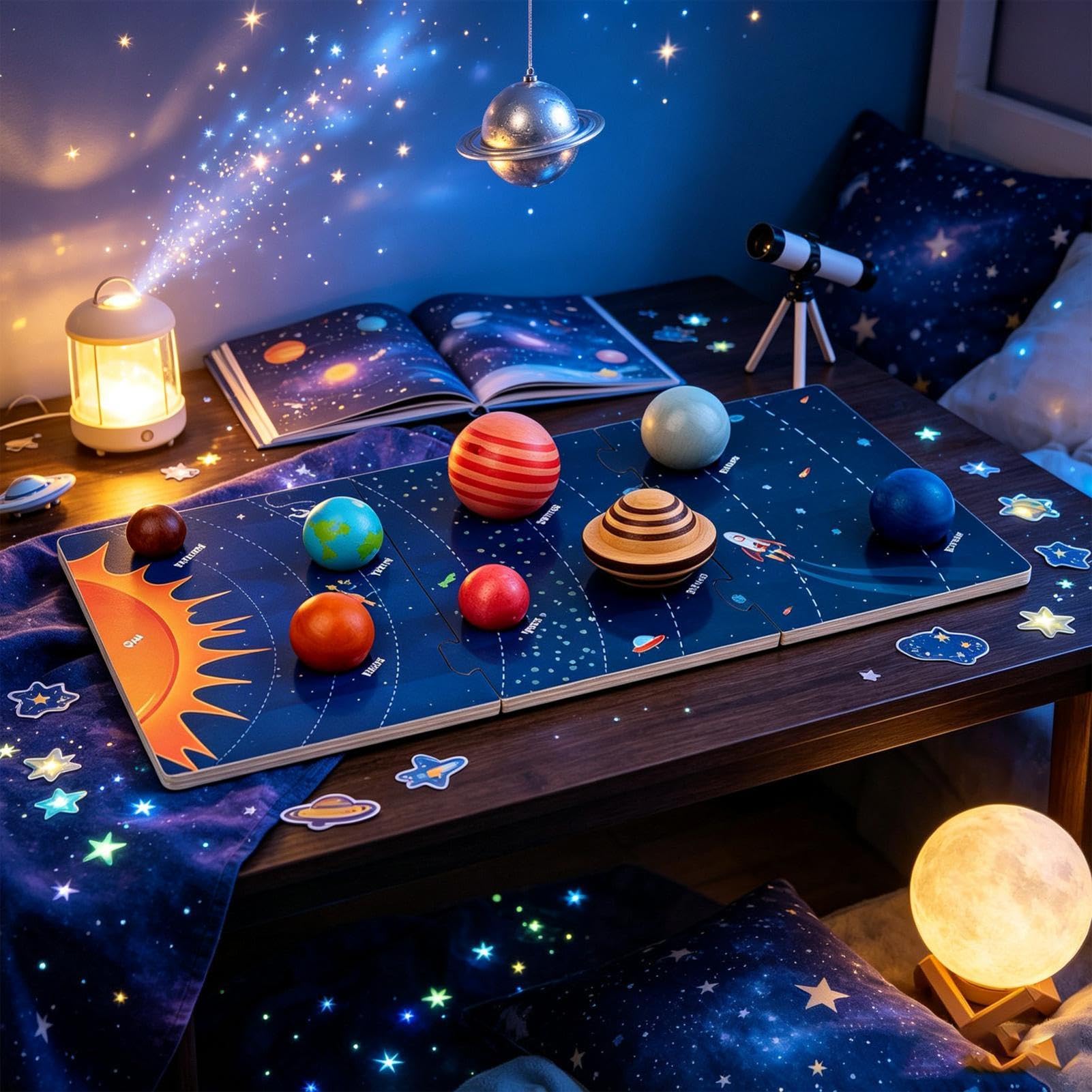 Giocattoli Puzzle Di Legno Del Solare Giocattolo Educativo Pianeti Spazio | Pannello Di Sviluppo Cognitivo Planetario Per Bambini, Soggiorno, Asilo , Scuola Materna, Viaggio