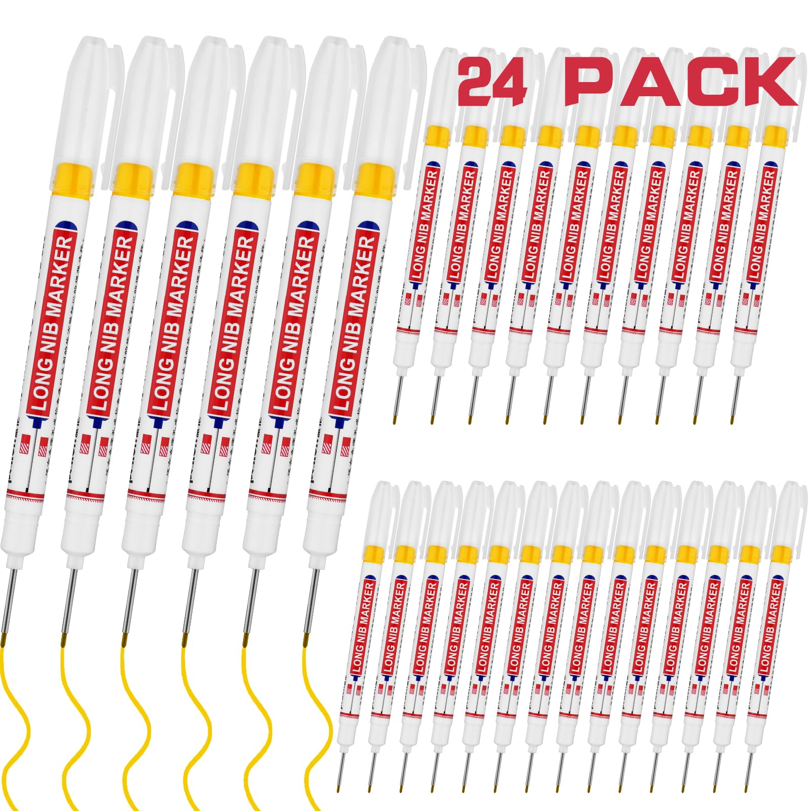 12 PCS Long Head Deep Hole Marker Pens,20mm Long Nib Marker,Longs Nose Markers,Waterproof Construction Markers Marking Tool,Permanent Markers Carpenter Ink marker Pens,Metal marking Pen — Amazon image 15