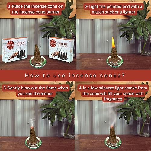 Miniatura 4 de Mirra  Conos de incienso perfumados  Total de 20 conos de incienso  Paquete doble de 10 conos de insencia  Conos de incienso perfumados  Aromas de
