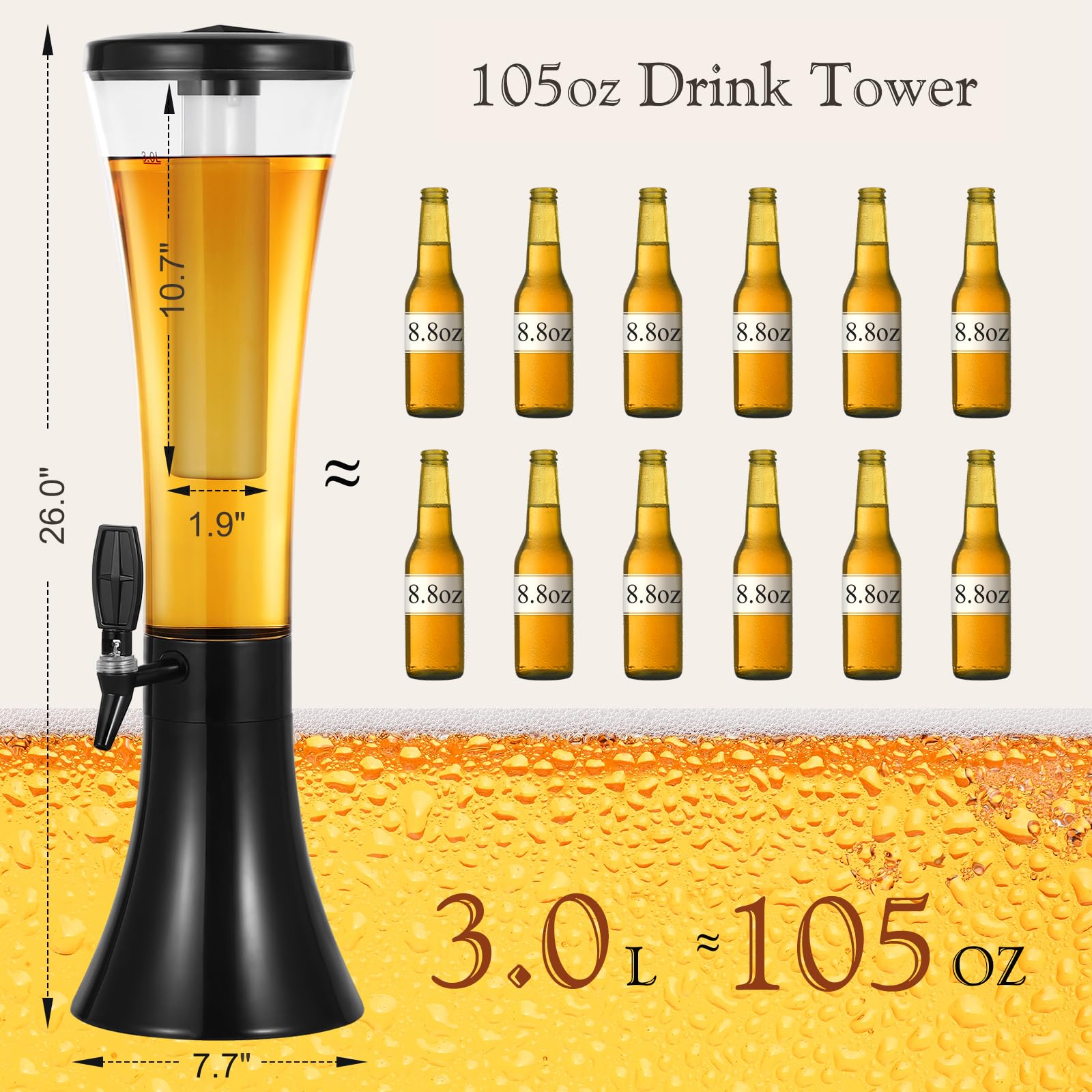 Dispensador de torre de bebidas n.º 7 3L