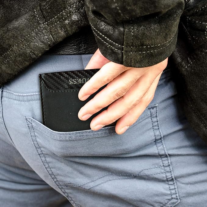 guess men's leather slim bifold wallet