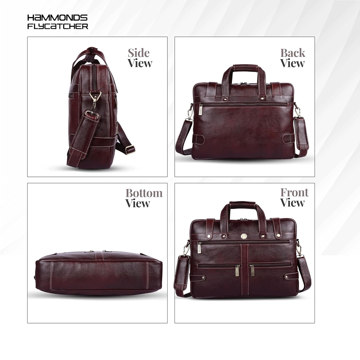 HAMMONDS FLYCATCHER Genuine Leather Office Bag for Men, Laptop Bag For Men with Padded Laptop Sleeve, Fits 15.6" Laptop, Adjustable Strap - 1 Year Warranty, Ideal for Office, Travel, Daily Use - Brown 20 81Ob8NcTM8L. SL1500