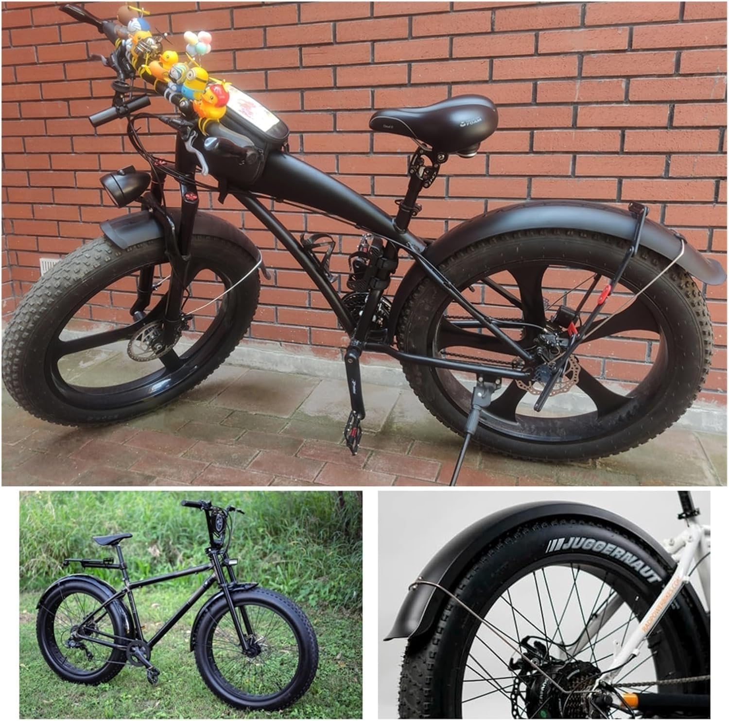 Garde-Boue de vélo Ensemble de Garde-Boue de vélo 26x4,0 Pouces de Large Garde-Boue Avant arrière VTT Tout-Terrain Fat Tire Bikes Ailes Couverture complète Fat Bike Fenders en Plastique (Cou