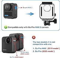 Vista 2 de FitStill Funda de buceo impermeable solo para Go Pro MAX2, carcasa subacuática de 131 pies/131.2 ft, carcasa protectora de buceo invisible