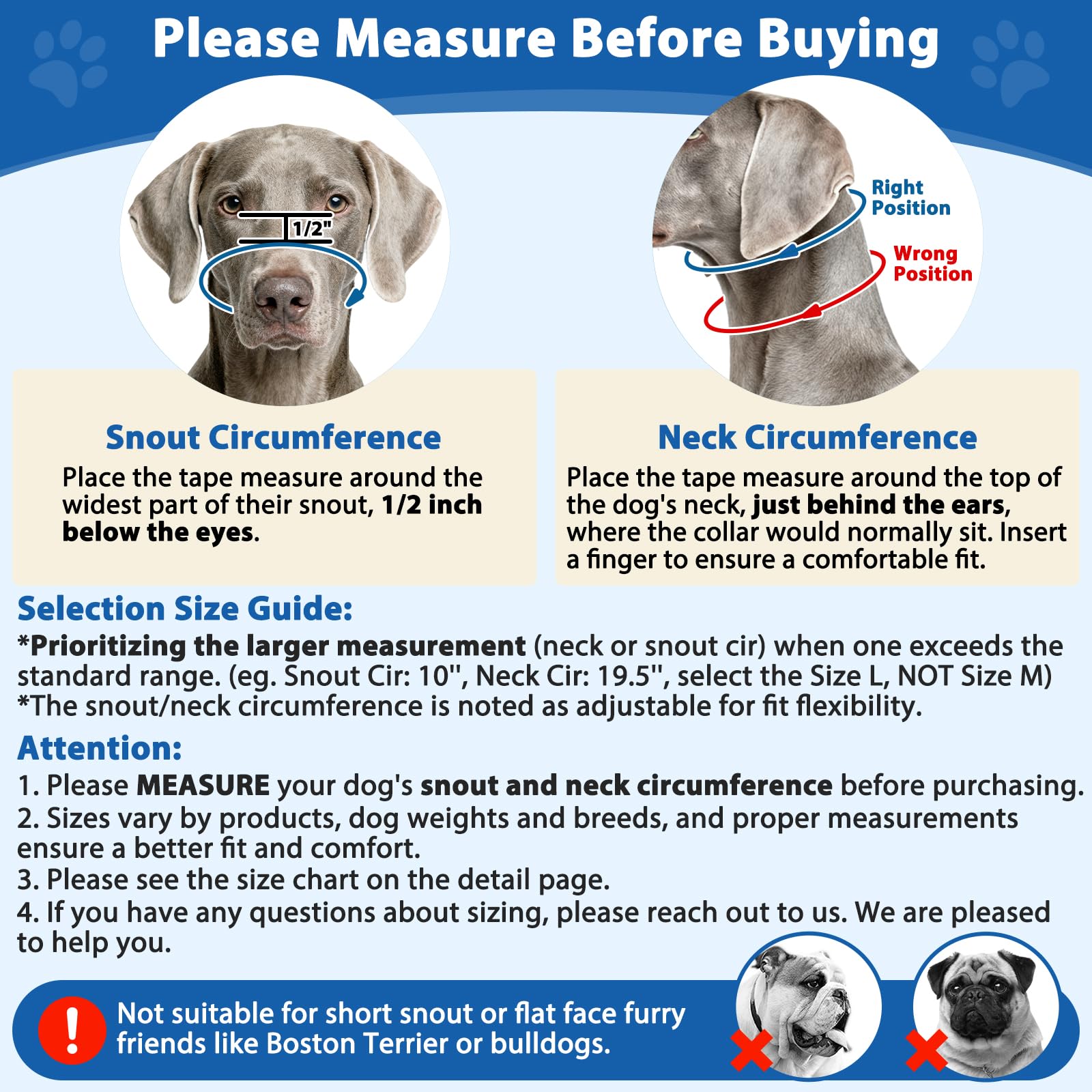 BARKLESS No Pull Dog Head Collar for Gentle Training Walking, Soft Padded Head Halter with Collar Safety Clip, Comfortable Fit Muzzle Leash with Reflective Strap for Medium Large Dog (Blue, L) - image 4