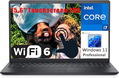 Dell Computadora portátil de negocios Inspiron 15 3520 2023, pantalla táctil FHD de 15.6 pulgadas, Intel 10-Core i7-1255U de 12 generación, 16 GB