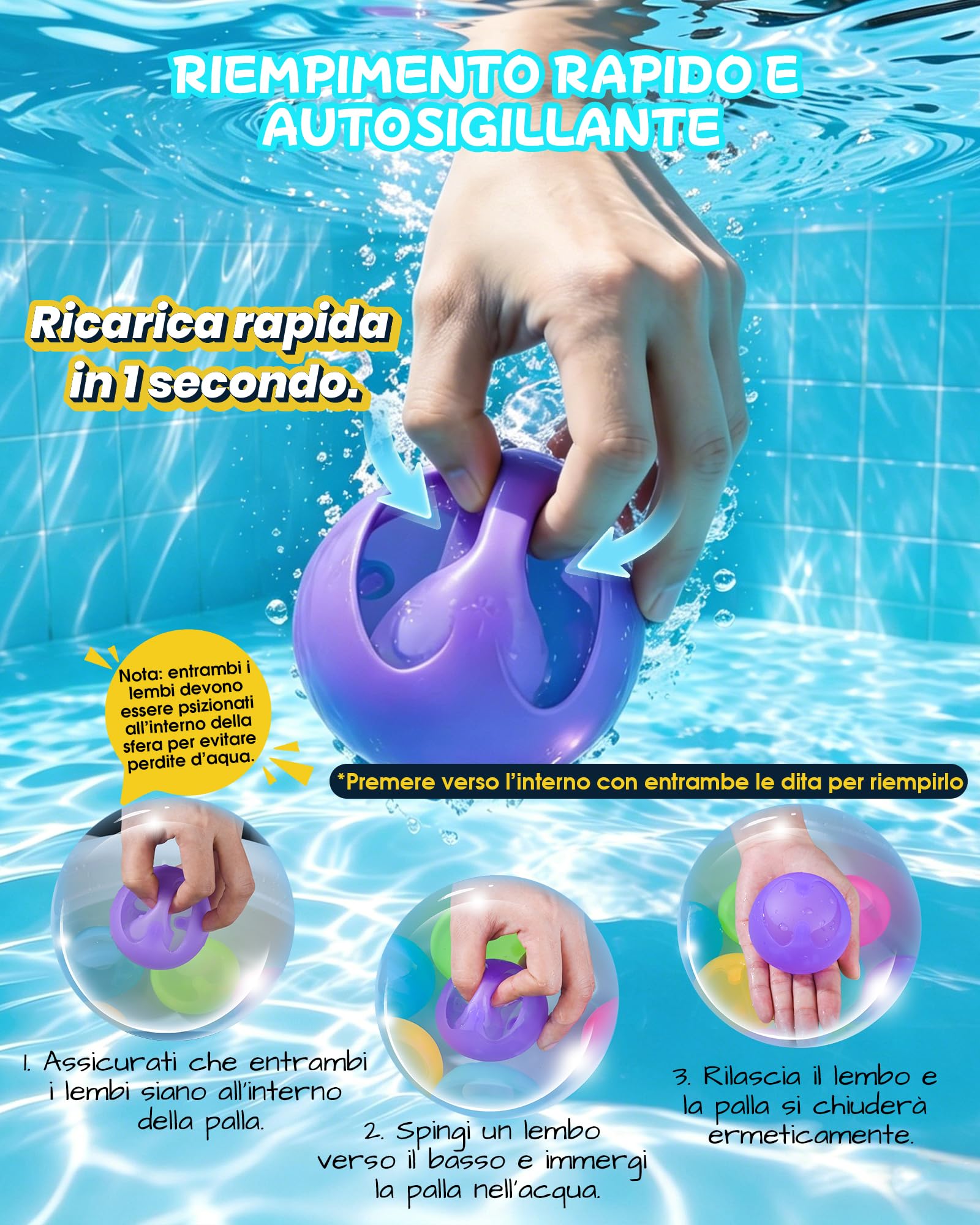 12 Pezzi Palloncini D'acqua Riutilizzabili, Palloncini D'acqua Autosigillanti e Riempimento Rapido, Pallone D'acqua Non Magnetico per Giochi Estate Bambini e Adulti All'aperto, Giardini,Spiaggia Feste