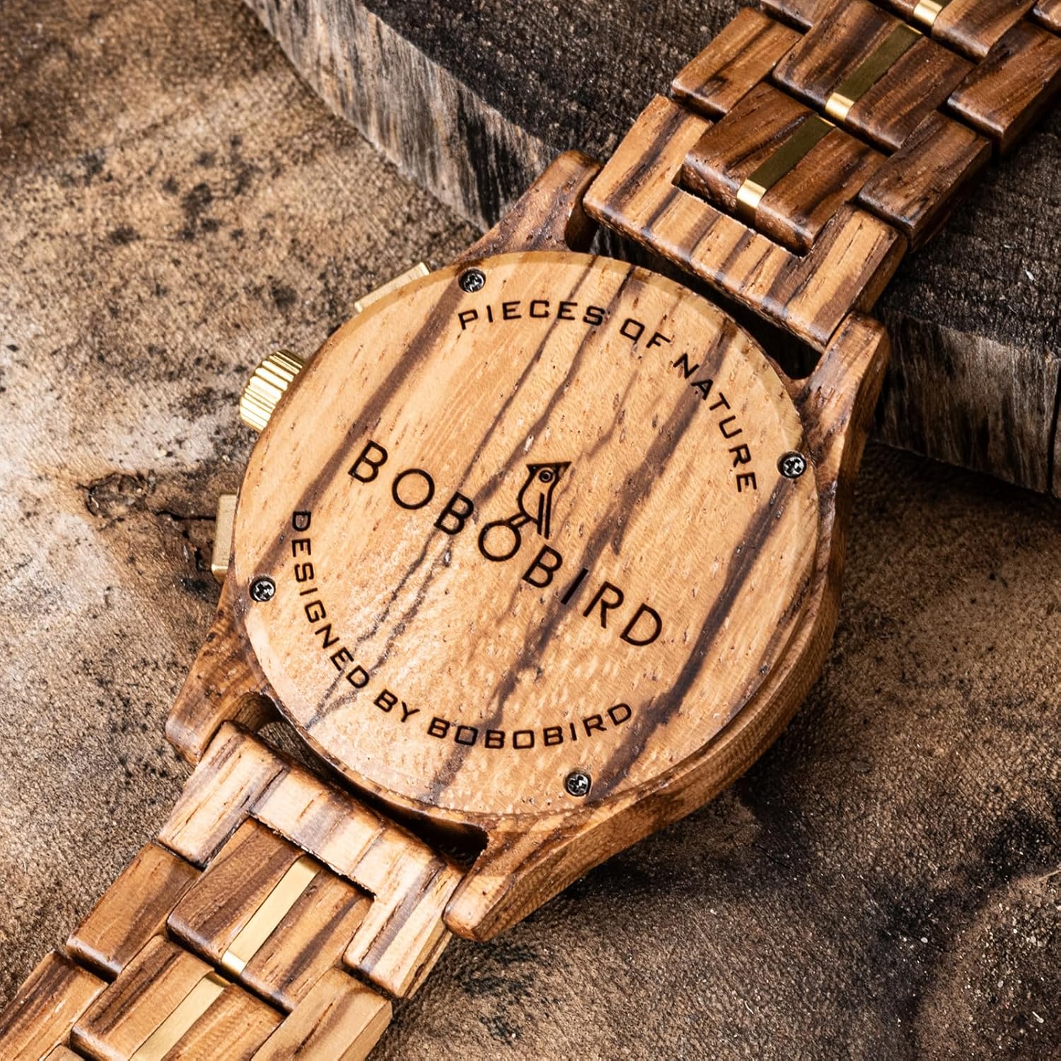 BOBO BIRD Men’s Wooden Chronograph Watch – Handmade Multi-Function Quartz Wristwatch, Lightweight & Stylish, Ideal for Business & Casual Wear, Great Gift Idea - Image 8
