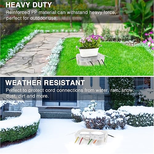 Miniatura 81 de Flemoon Caja eléctrica grande para exteriores (12.5 x 8.5 x 5 pulgadas), cubierta de cable de extensión impermeable IP54 resistente a la intemperie