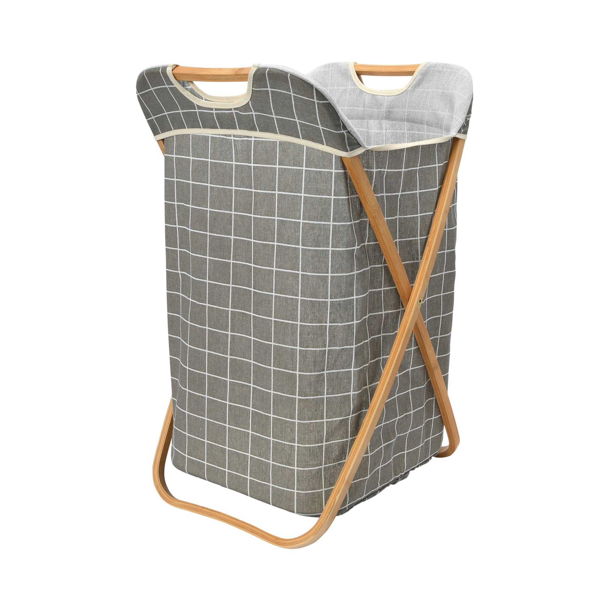 Household Essentials Bambuskorb Gittermuster Grau