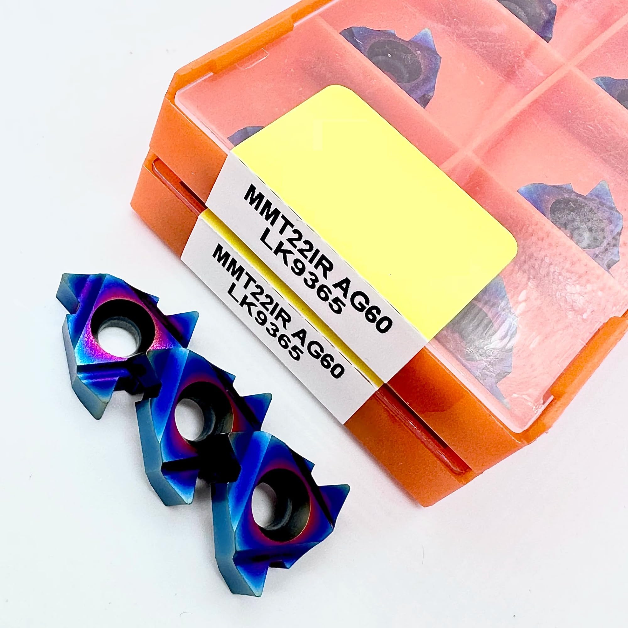 Gewindedrehwerkzeug, Hartmetalleinsatz, Stahlverarbeitung(10PCS MMT22ER AG60 LK9365)