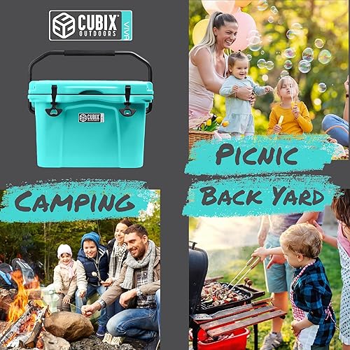 Miniatura 4 de Cubix Outdoors Viva 25QT Portable Rotomolded Hard Cooler, 5-Day Ice Cold Retention, Travel, Beach, Camping, Fishing